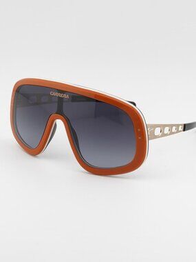 Carrera FLAGLAB 17 0C3E 9O Unisex Sunglasses Orange Shield Frame, Grey Lenses